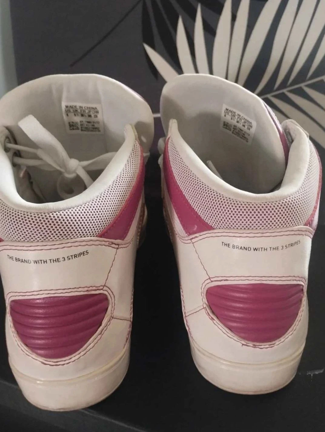 Tênis feminino de cano alto, Adidas listrado rosa, P38 2/3 – photo 5